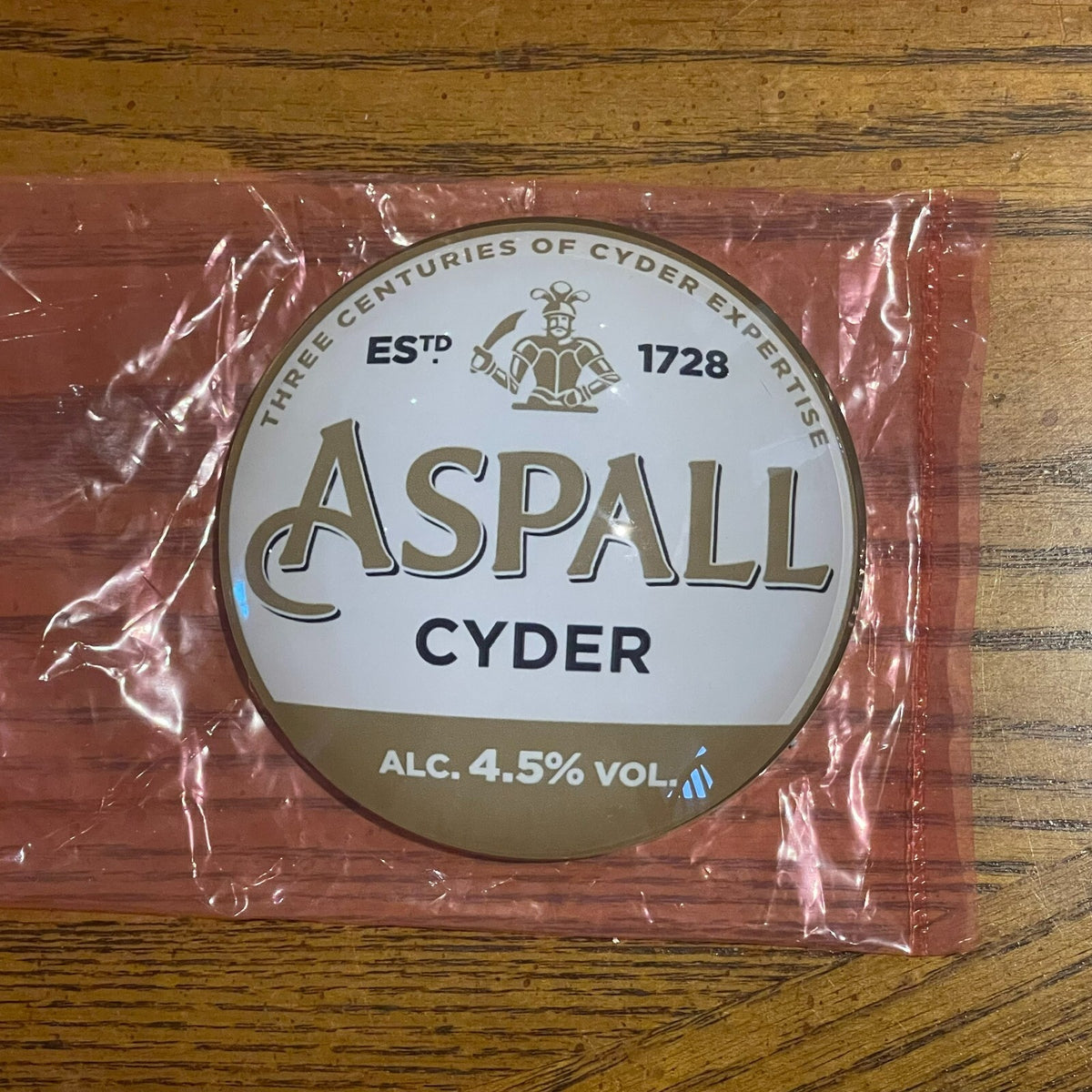 Aspall Cyder badge in its packaging