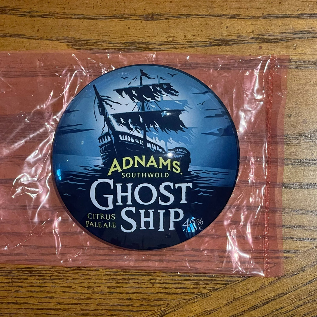 Ghost Ship badge in its packaging