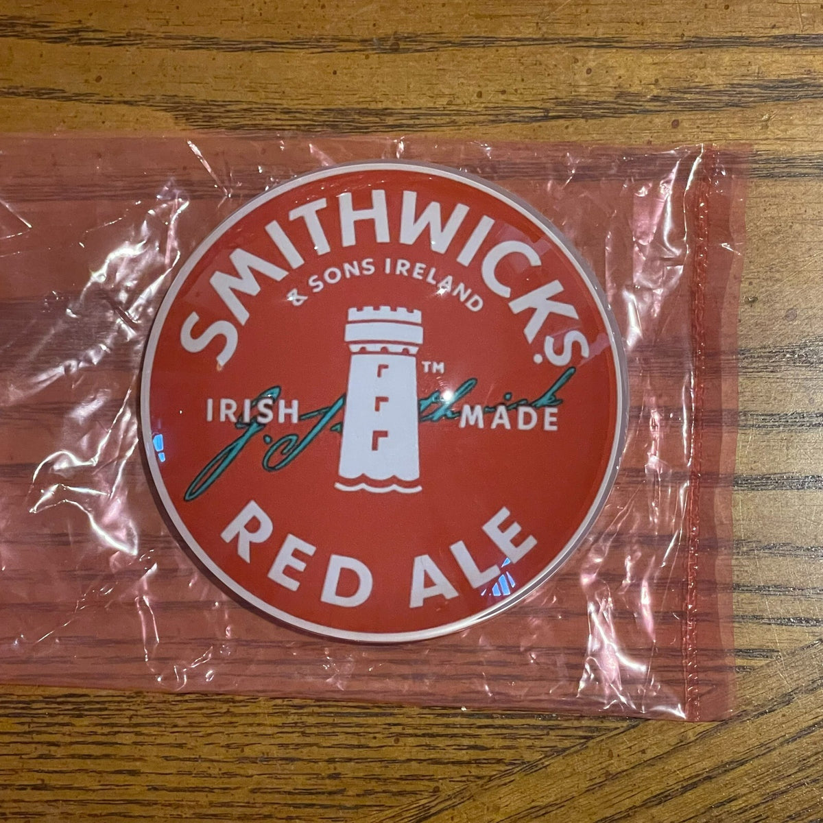 Smithwick's badge in its packaging
