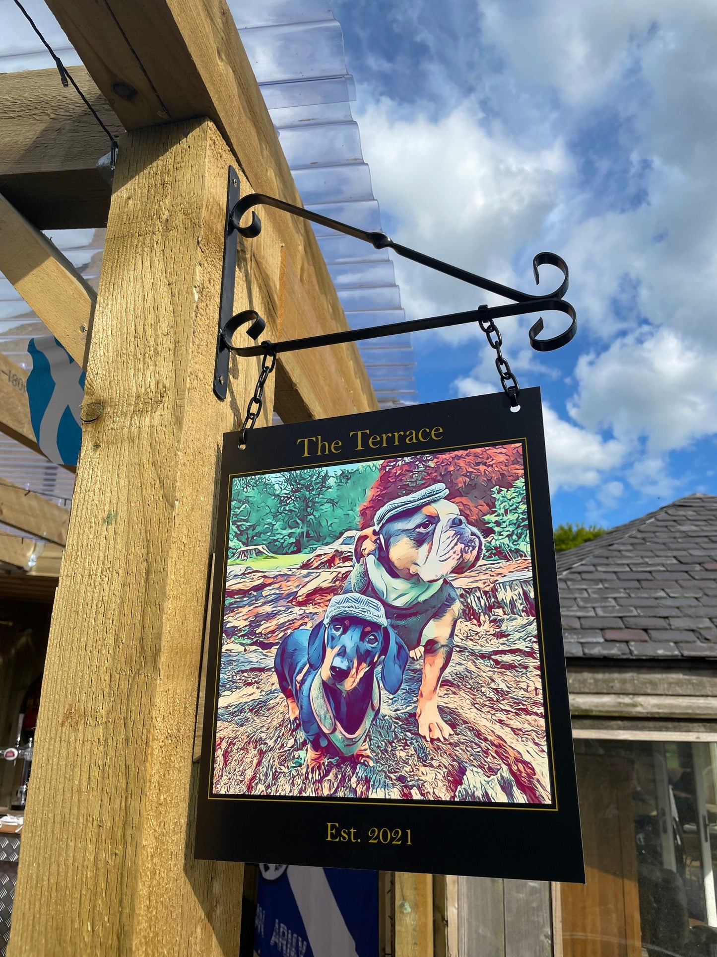 Personalised Hanging Pub Sign (As featured on ITV's 'Love Your Garden')