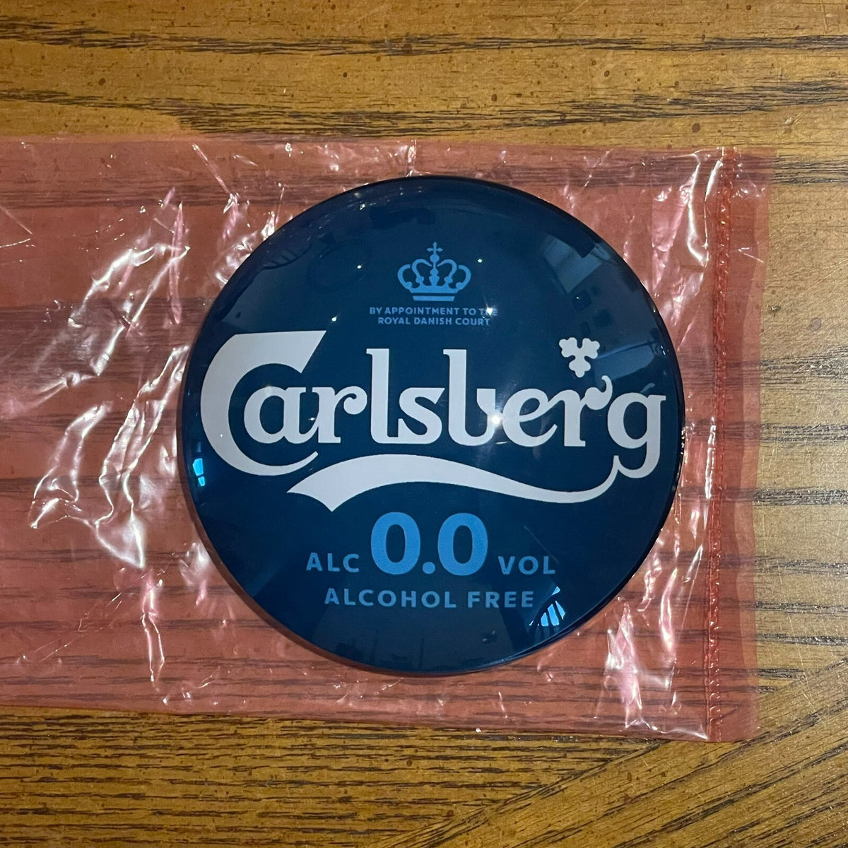 Carlsberg 0.0 badge in its packaging
