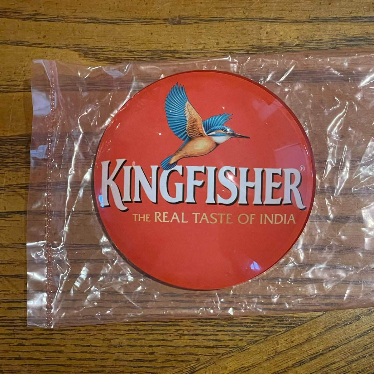 Kingfisher badge in its packaging