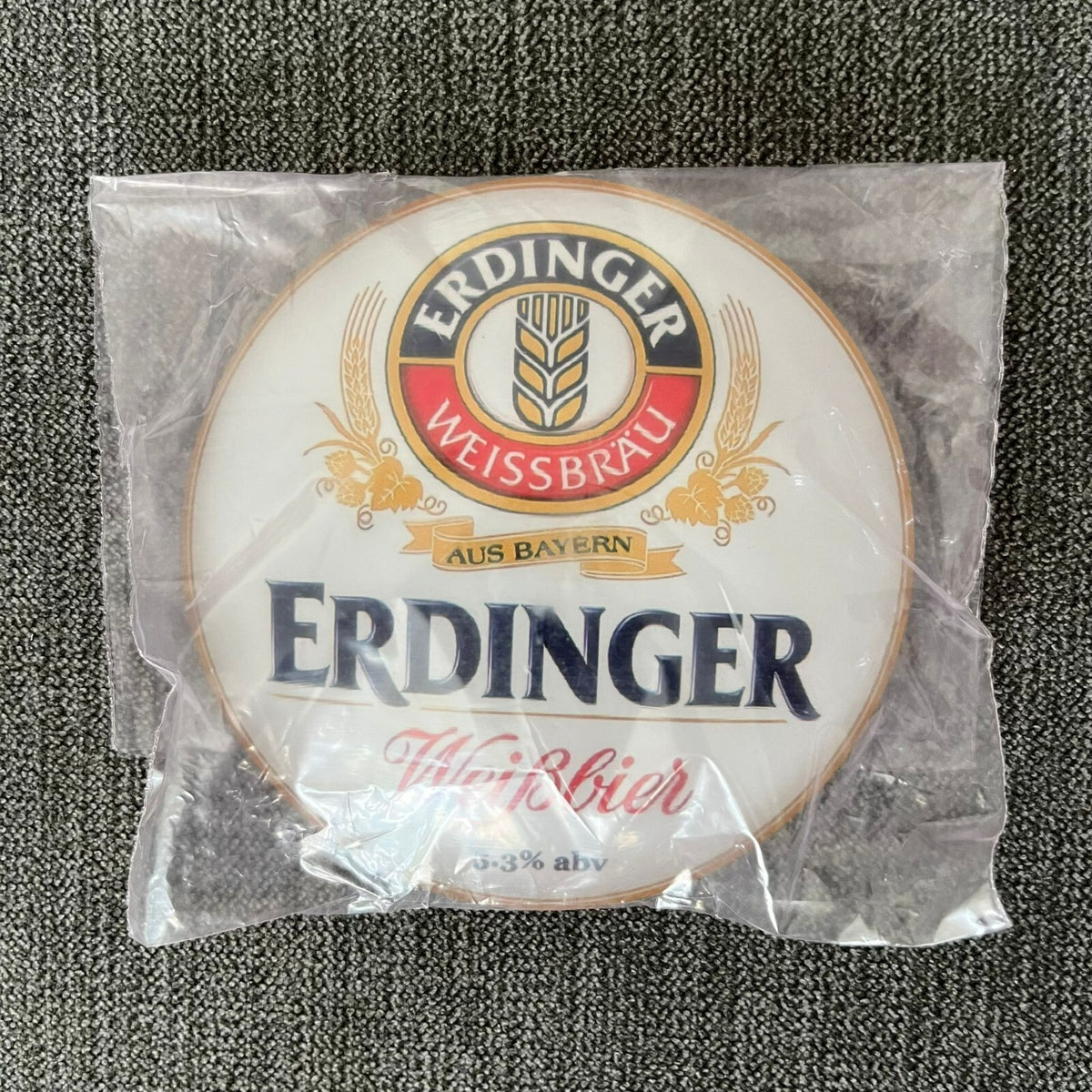 Erdinger badge in its packaging