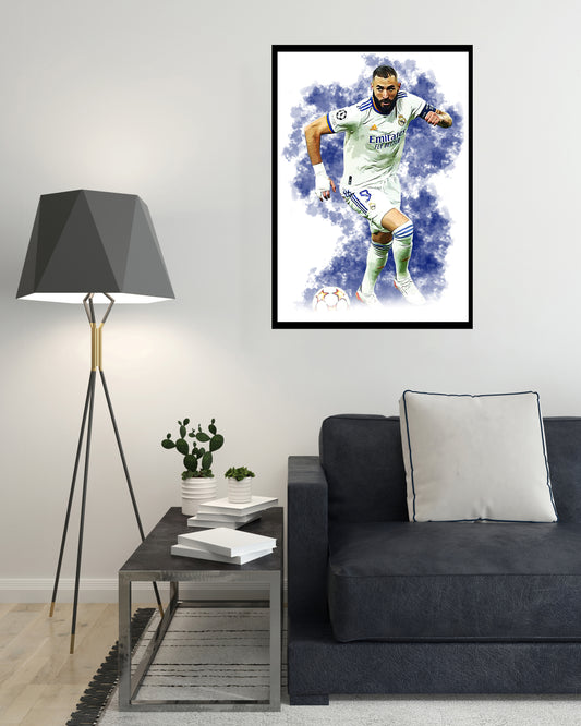 Karim Benzema Digital Art Print - (On Foamex Board or Photo Paper)