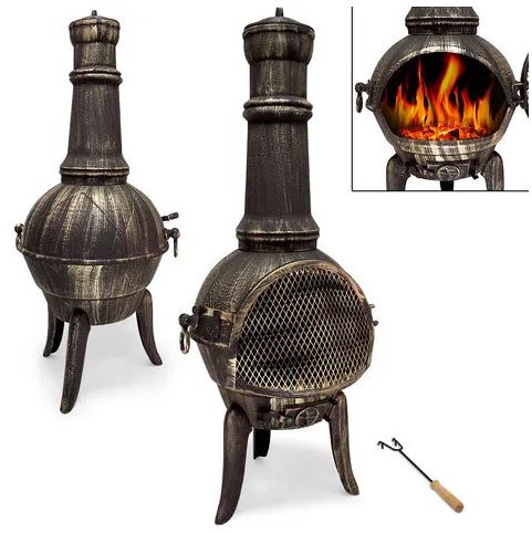 Cast Iron Chiminea Patio Heater Log Burner