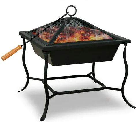 Fire Pit BBQ Grill with Lid and Hook