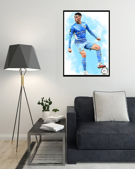 Phil Foden Digital Art Print - (On Foamex Board or Photo Paper)