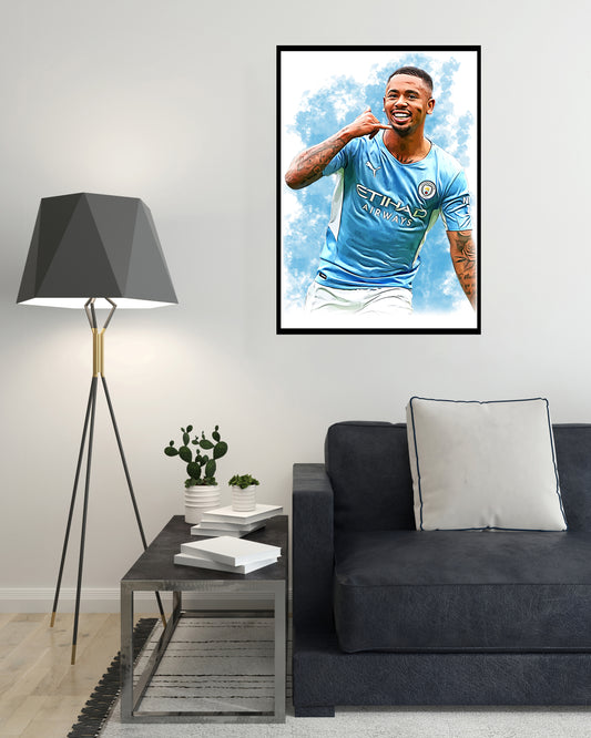 Gabriel Jesus Digital Art Print - (On Foamex Board or Photo Paper)