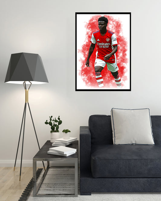 Bukayo Saka Digital Art Print - (On Foamex Board or Photo Paper)