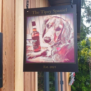 Personalised Hanging Pub Sign (As featured on ITV's 'Love Your Garden')