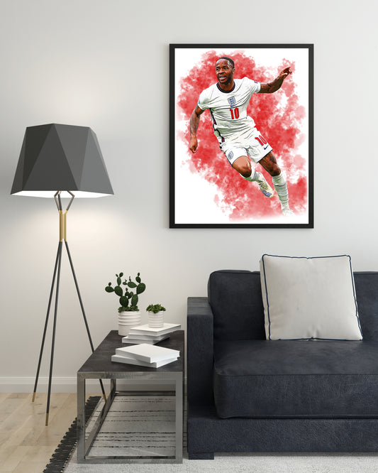 Raheem Sterling Digital Art Print - (On Foamex Board or Photo Paper)